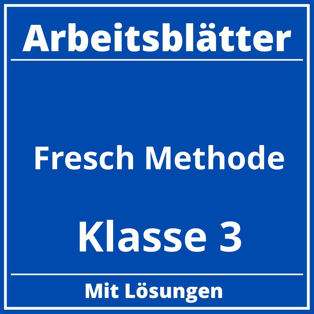 Fresch Methode Arbeitsblätter Klasse 3