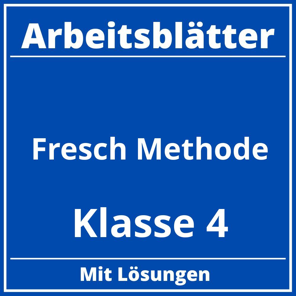 Fresch Methode Arbeitsblätter Klasse 4