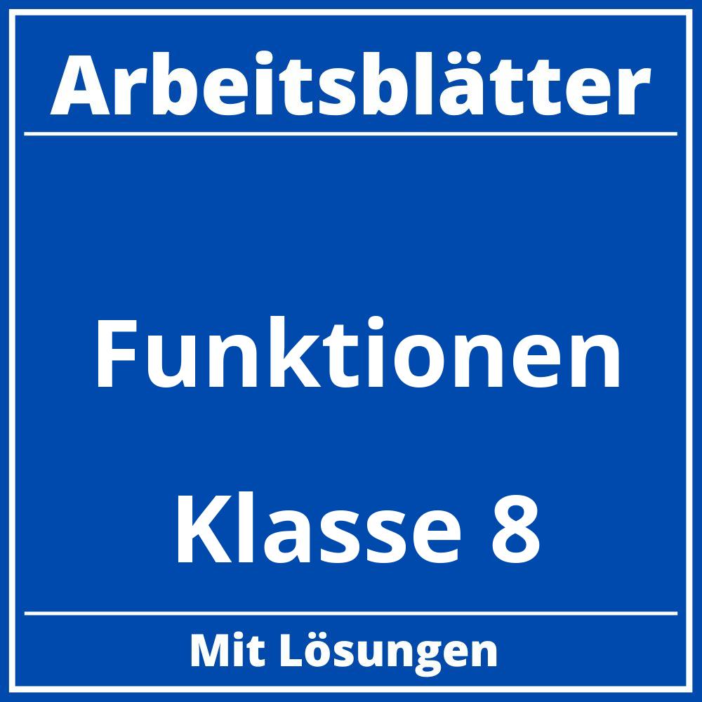 Funktionen Klasse 8 Arbeitsblätter Pdf