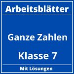 Ganze Zahlen Klasse 7 Arbeitsblätter PDF