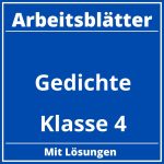 Gedichte Klasse 4 Arbeitsblätter PDF