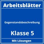 Gegenstandsbeschreibung Klasse 5 Arbeitsblätter PDF