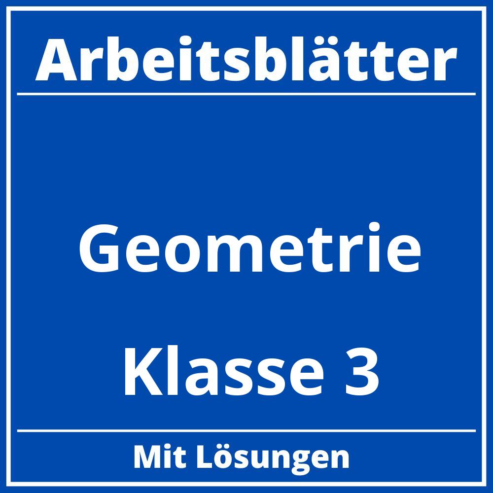 Geometrie Klasse 3 Arbeitsblätter Kostenlos