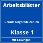 Gerade Ungerade Zahlen Klasse 1 Arbeitsblätter PDF