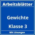 Arbeitsblätter Gewichte Klasse 3 PDF