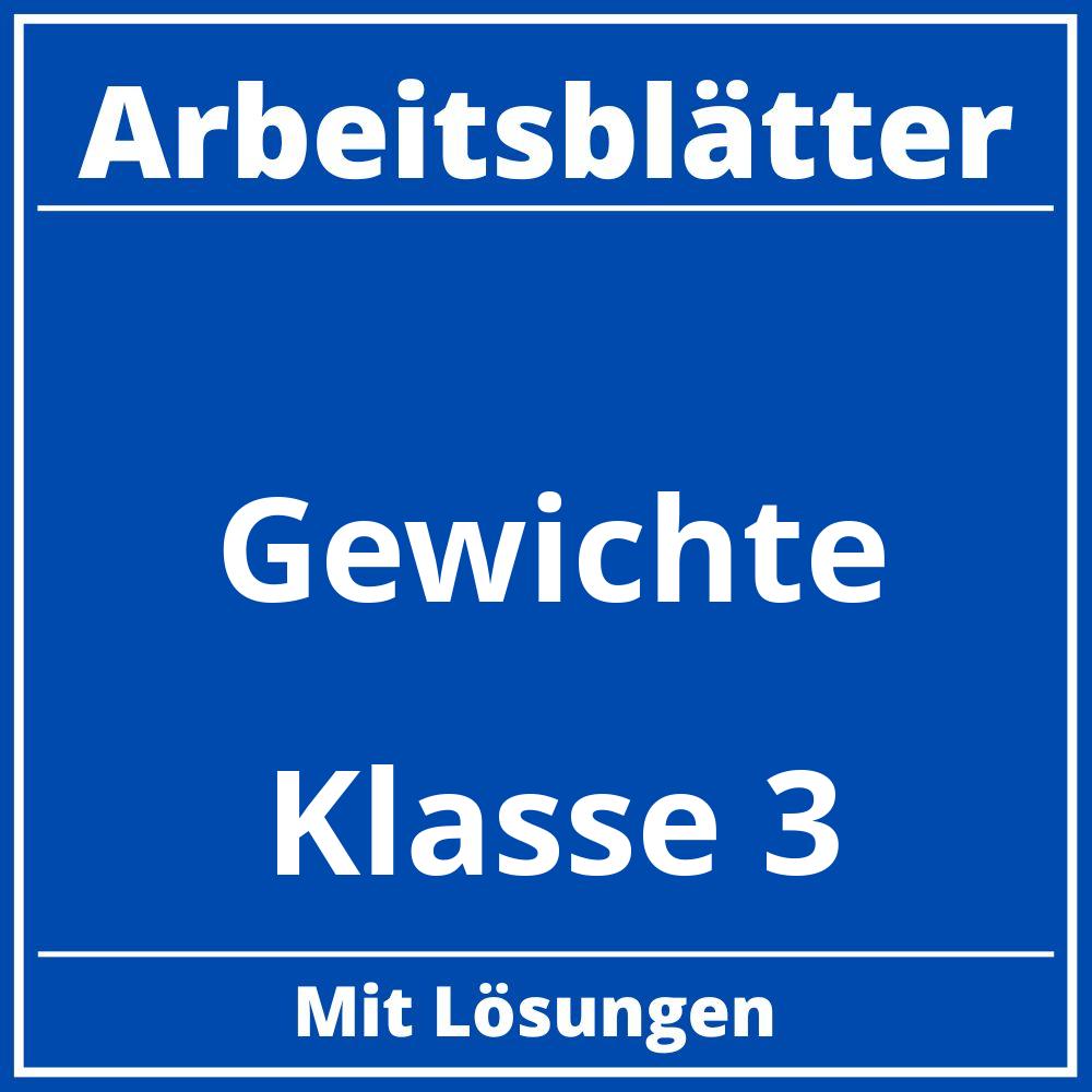 Arbeitsblätter Gewichte Klasse 3