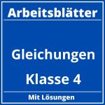 Arbeitsblätter Gleichungen Klasse 4 PDF