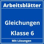 Gleichungen Klasse 6 Arbeitsblätter PDF