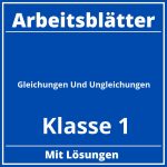 Gleichungen Und Ungleichungen Klasse 1 Arbeitsblätter PDF