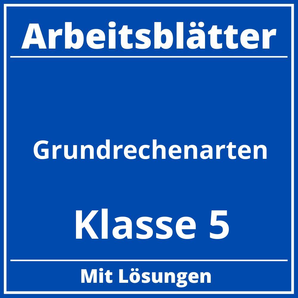 Grundrechenarten Arbeitsblätter Klasse 5