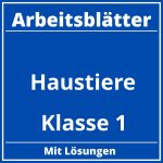 Arbeitsblätter Haustiere Klasse 1 PDF