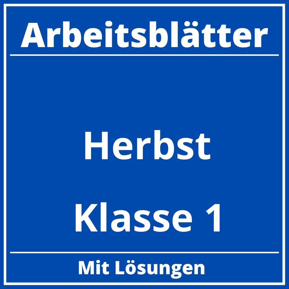 Herbst Klasse 1 Arbeitsblätter