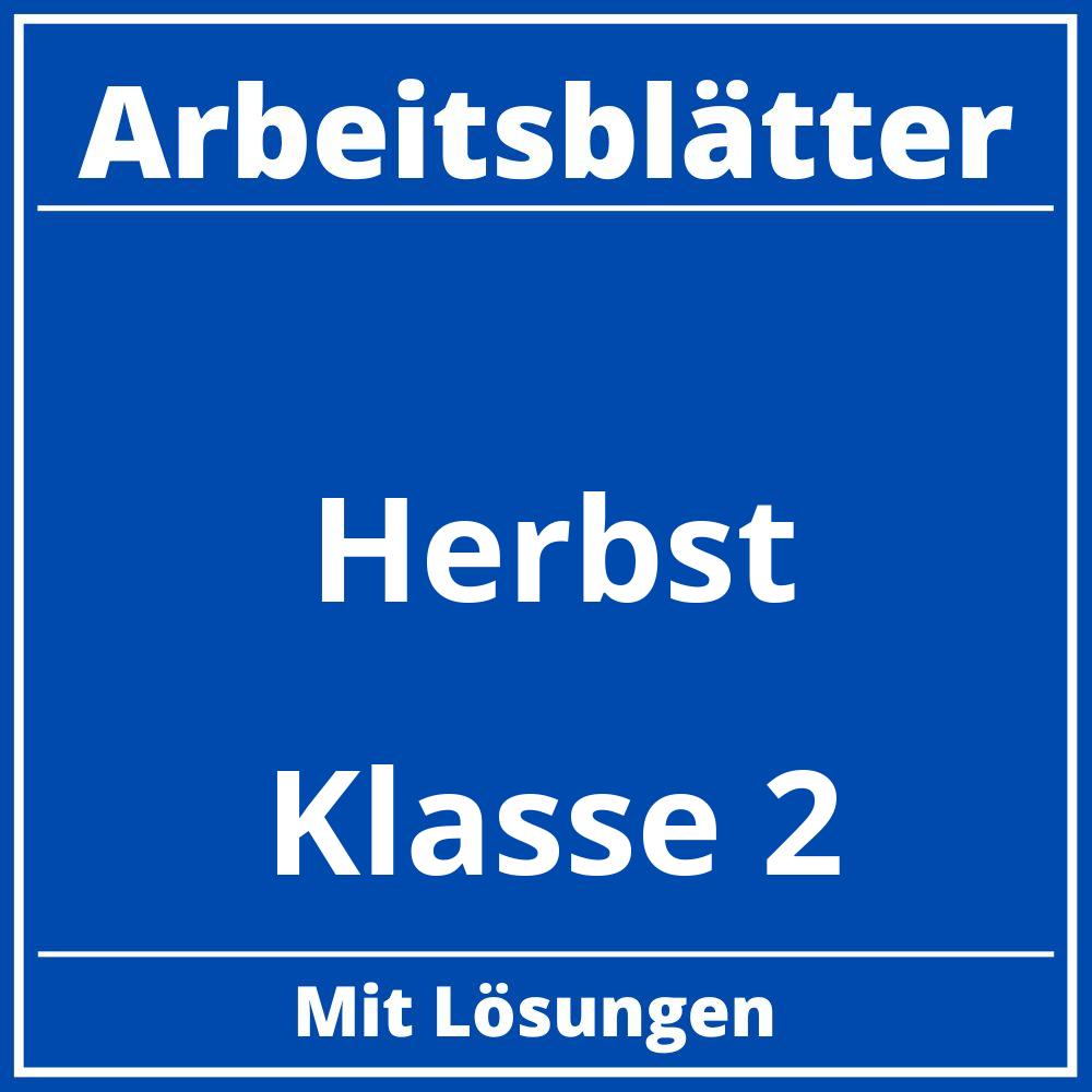 Herbst Arbeitsblätter Klasse 2