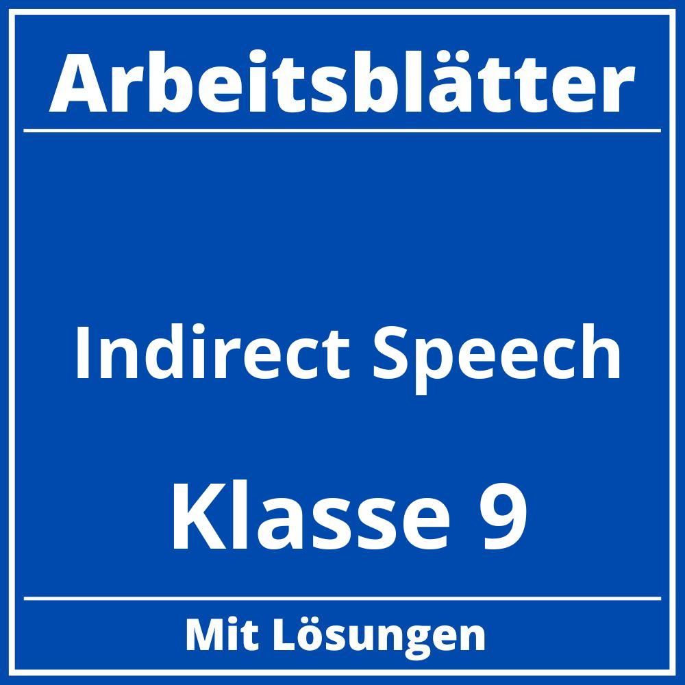 Indirect Speech Übungen Klasse 9 Arbeitsblätter