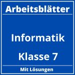 Informatik Klasse 7 Arbeitsblätter PDF