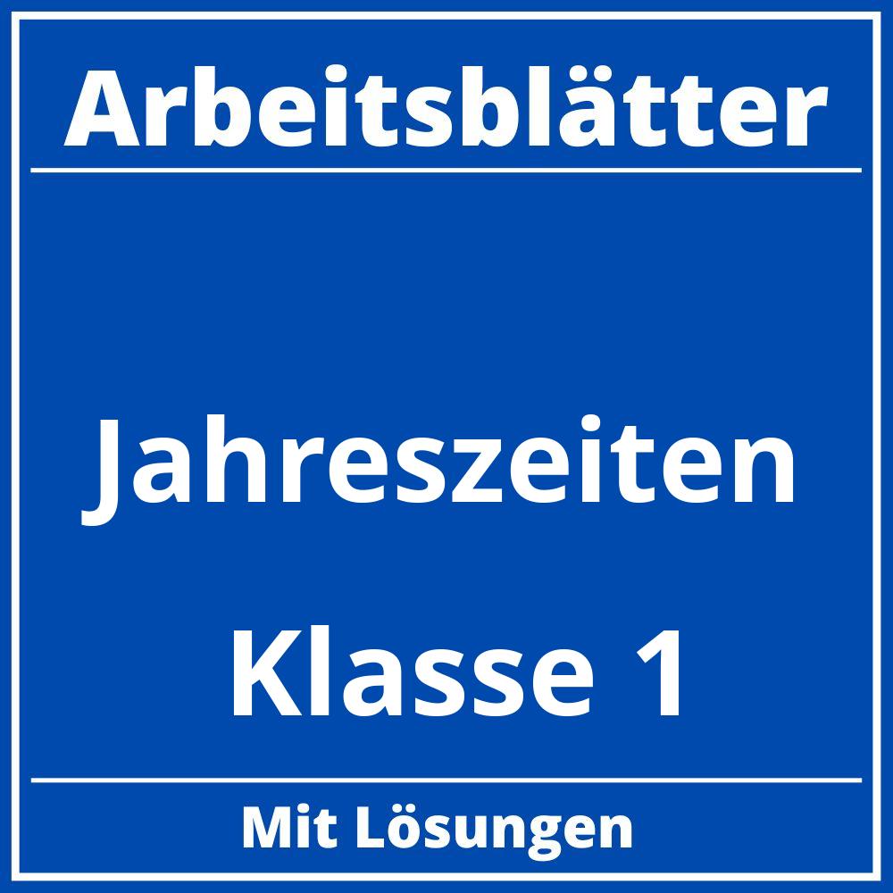 Arbeitsblätter Jahreszeiten Klasse 1