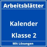 Arbeitsblätter Kalender Klasse 2 PDF