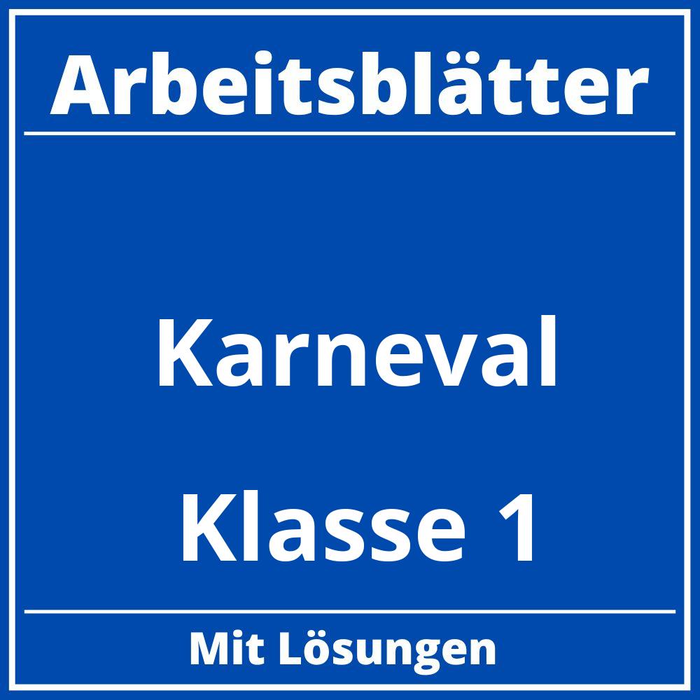 Karneval Klasse 1 Arbeitsblätter