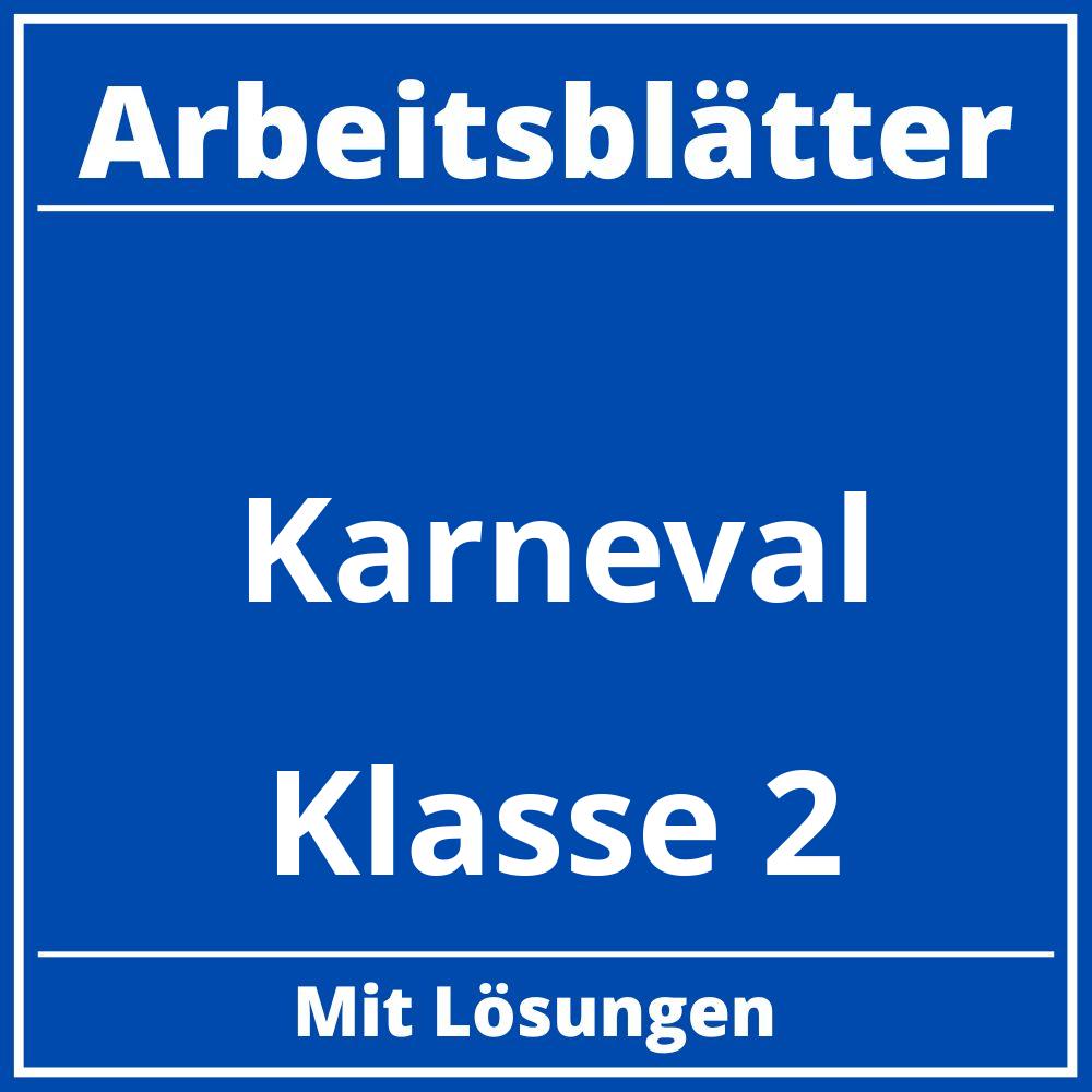 Karneval Arbeitsblätter Klasse 2