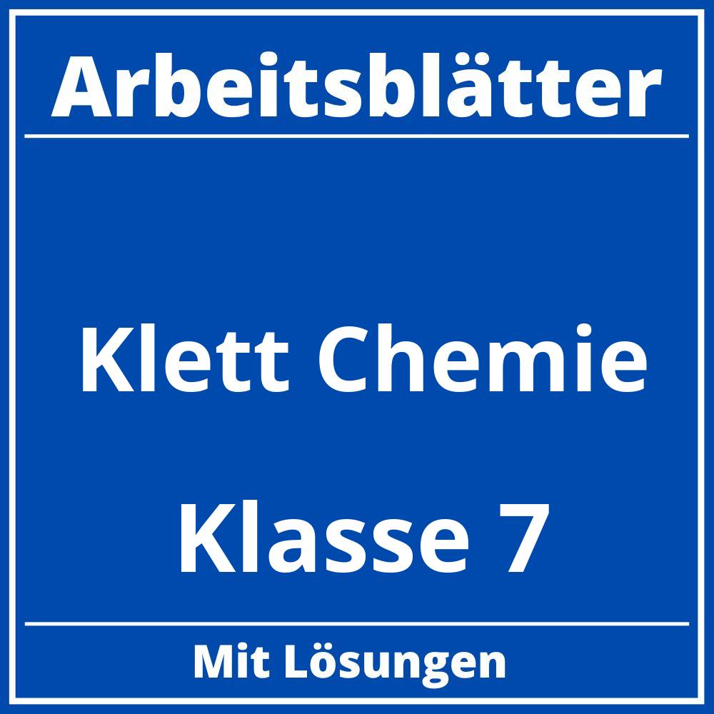 Klett Chemie Arbeitsblätter  Klasse 7