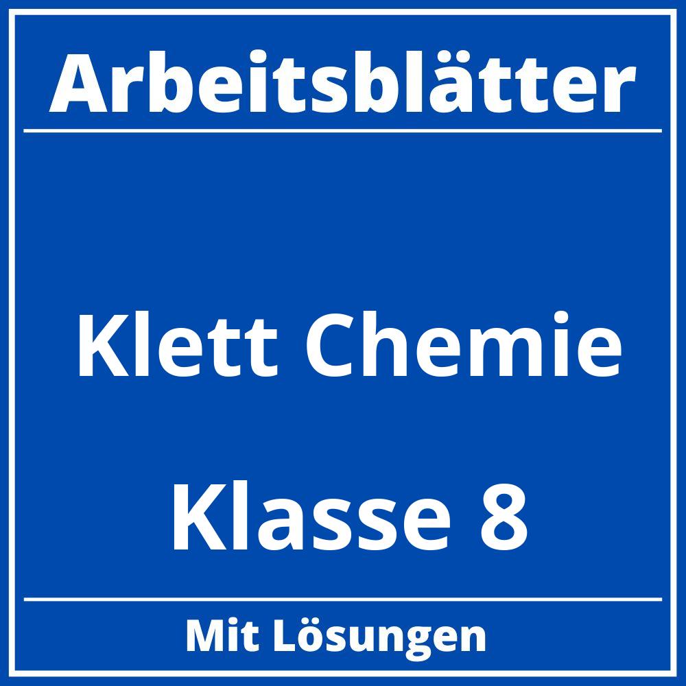 Klett Chemie Arbeitsblätter  Klasse 8