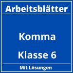 Komma Übungen Klasse 6 Arbeitsblätter PDF