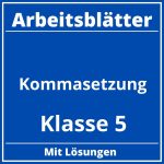 Kommasetzung Klasse 5 Arbeitsblätter PDF