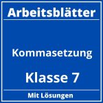 Kommasetzung Klasse 7 Arbeitsblätter PDF