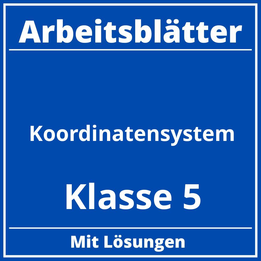 Koordinatensystem Klasse 5 Arbeitsblätter