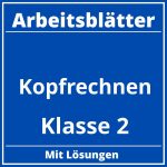 Kopfrechnen Klasse 2 Arbeitsblätter PDF