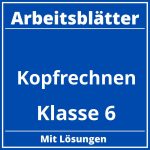 Arbeitsblätter Kopfrechnen Klasse 6 PDF