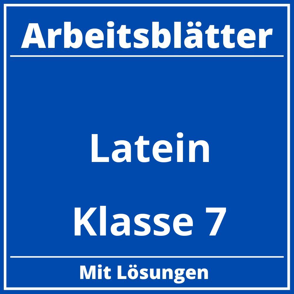 Latein Arbeitsblätter Klasse 7