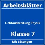 Lichtausbreitung Physik Klasse 7 Arbeitsblätter PDF