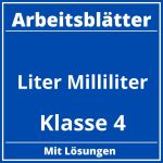 Arbeitsblätter Liter Milliliter Klasse 4 PDF