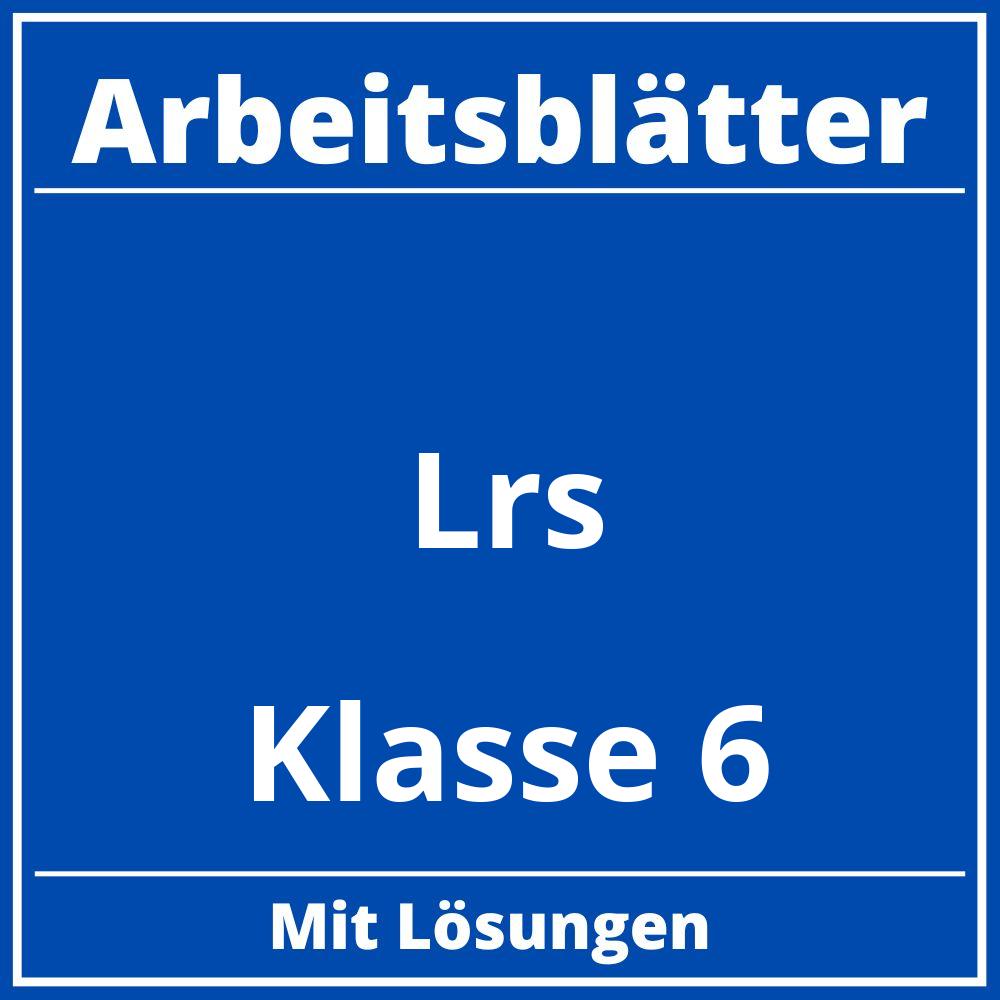 Lrs Arbeitsblätter Klasse 6