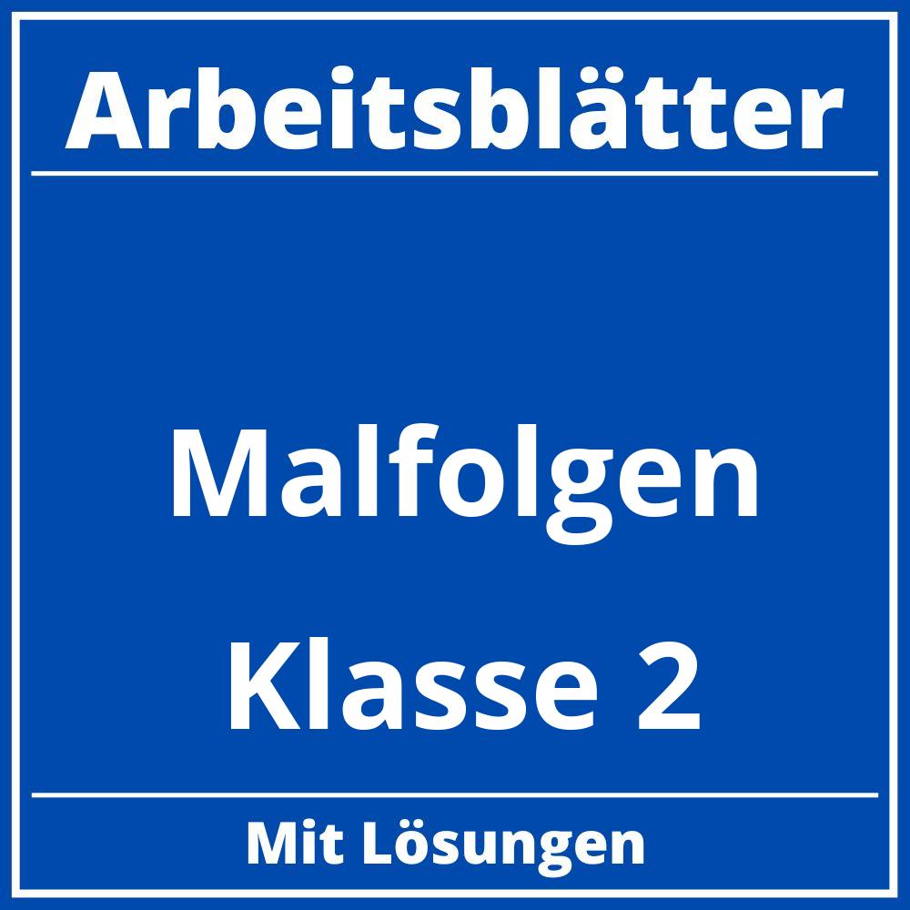 Arbeitsblätter Malfolgen Klasse 2