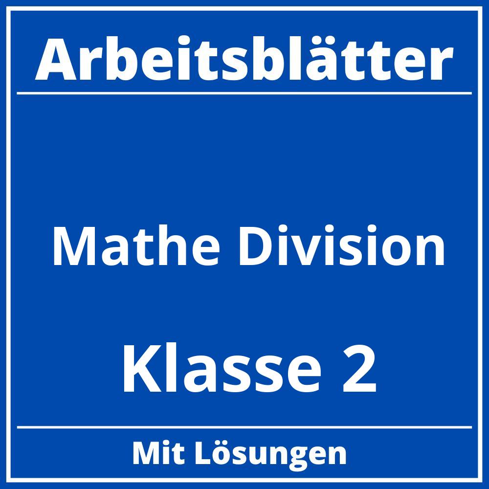 Arbeitsblätter Mathe Klasse 2 Division