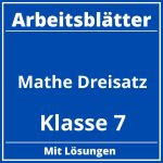 Arbeitsblätter Mathe Klasse 7 Dreisatz PDF