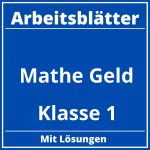 Arbeitsblätter Mathe Geld Klasse 1 PDF