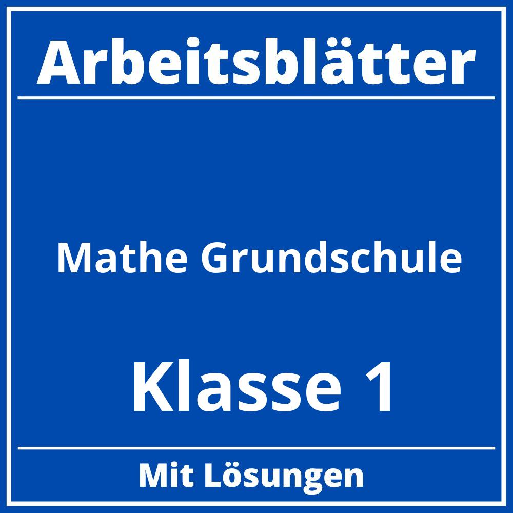 Arbeitsblätter Mathe Grundschule Klasse 1