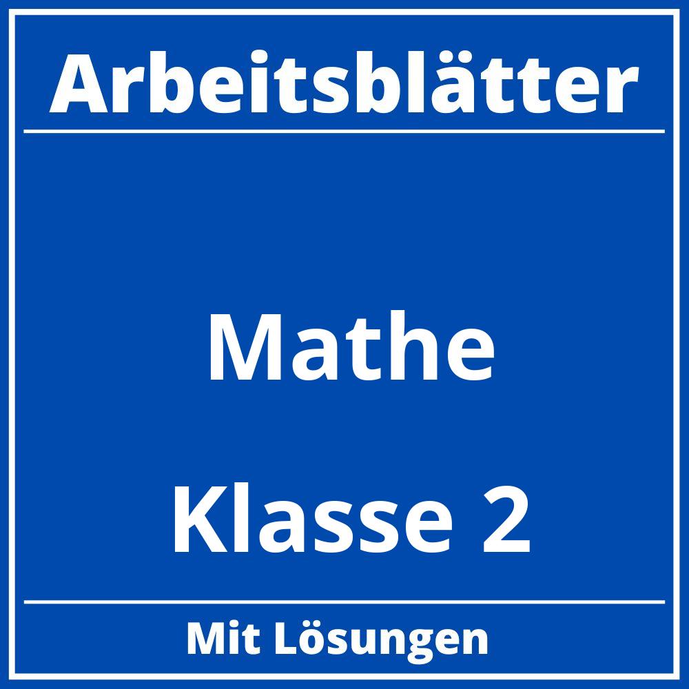 Arbeitsblätter Mathe Klasse 2 Kostenlos