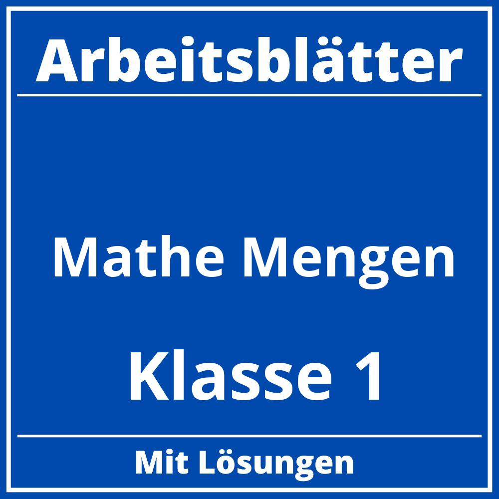 Arbeitsblätter Mathe Klasse 1 Mengen