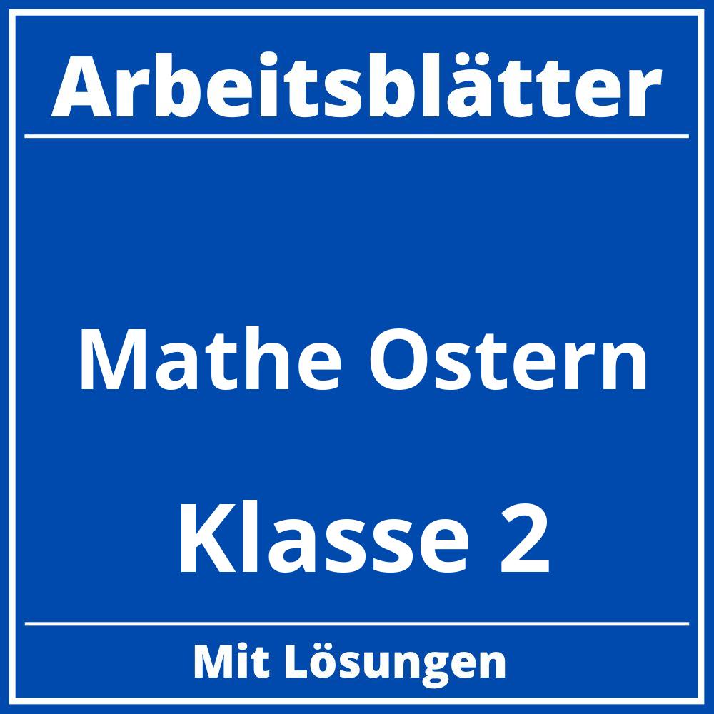 Arbeitsblätter Mathe Klasse 2 Ostern