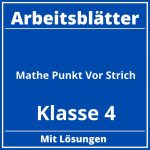 Mathe Arbeitsblätter Klasse 4 Punkt Vor Strich PDF