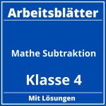 Arbeitsblätter Mathe Klasse 4 Subtraktion PDF