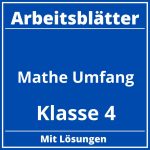 Mathe Arbeitsblätter Klasse 4 Umfang PDF