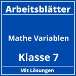 Mathe Arbeitsblätter Klasse 7 Variablen PDF