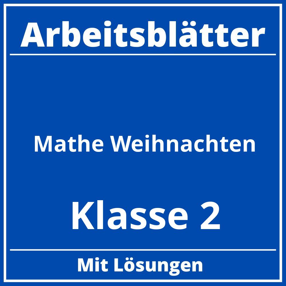 Arbeitsblätter Mathe Klasse 2 Weihnachten