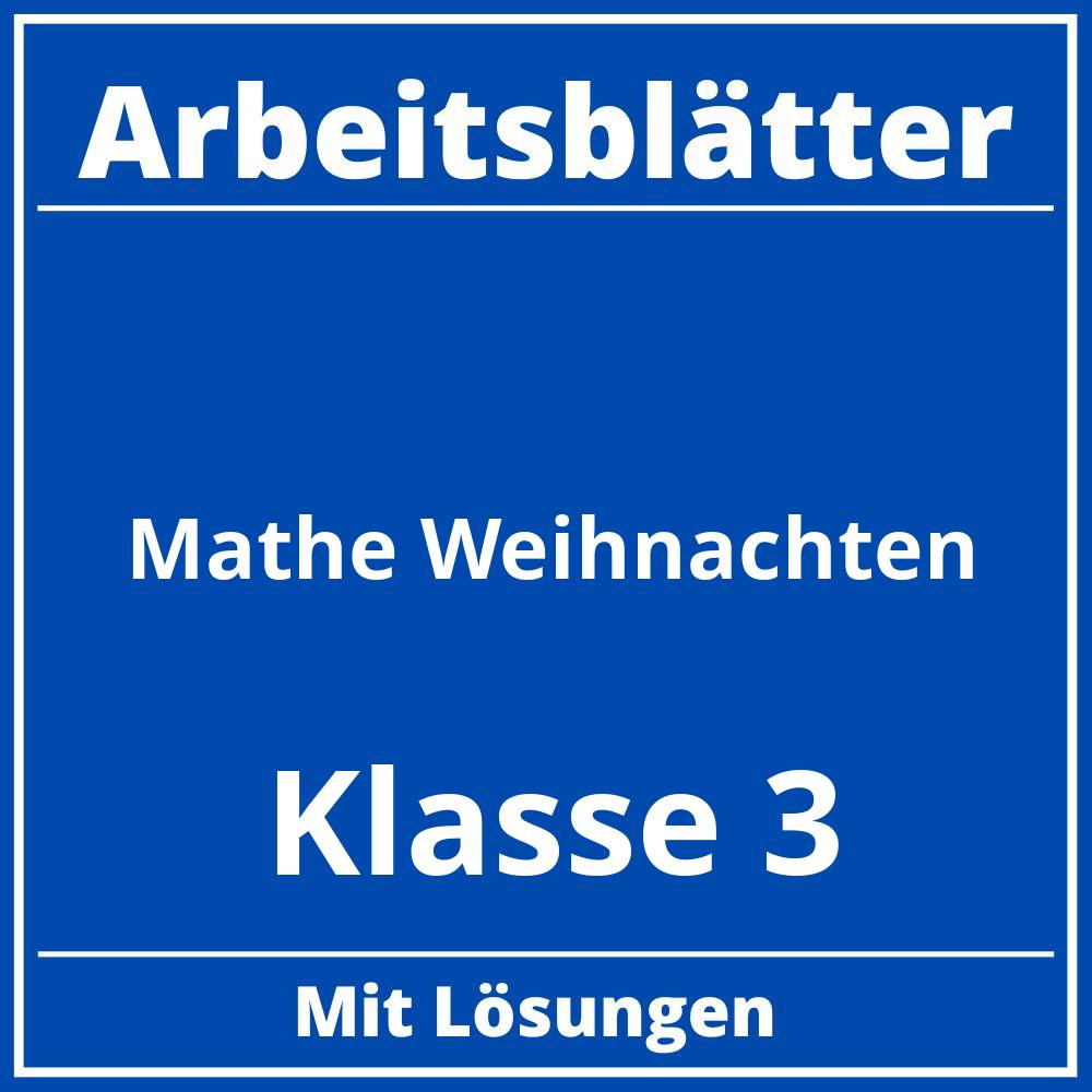 Arbeitsblätter Mathe Klasse 3 Weihnachten