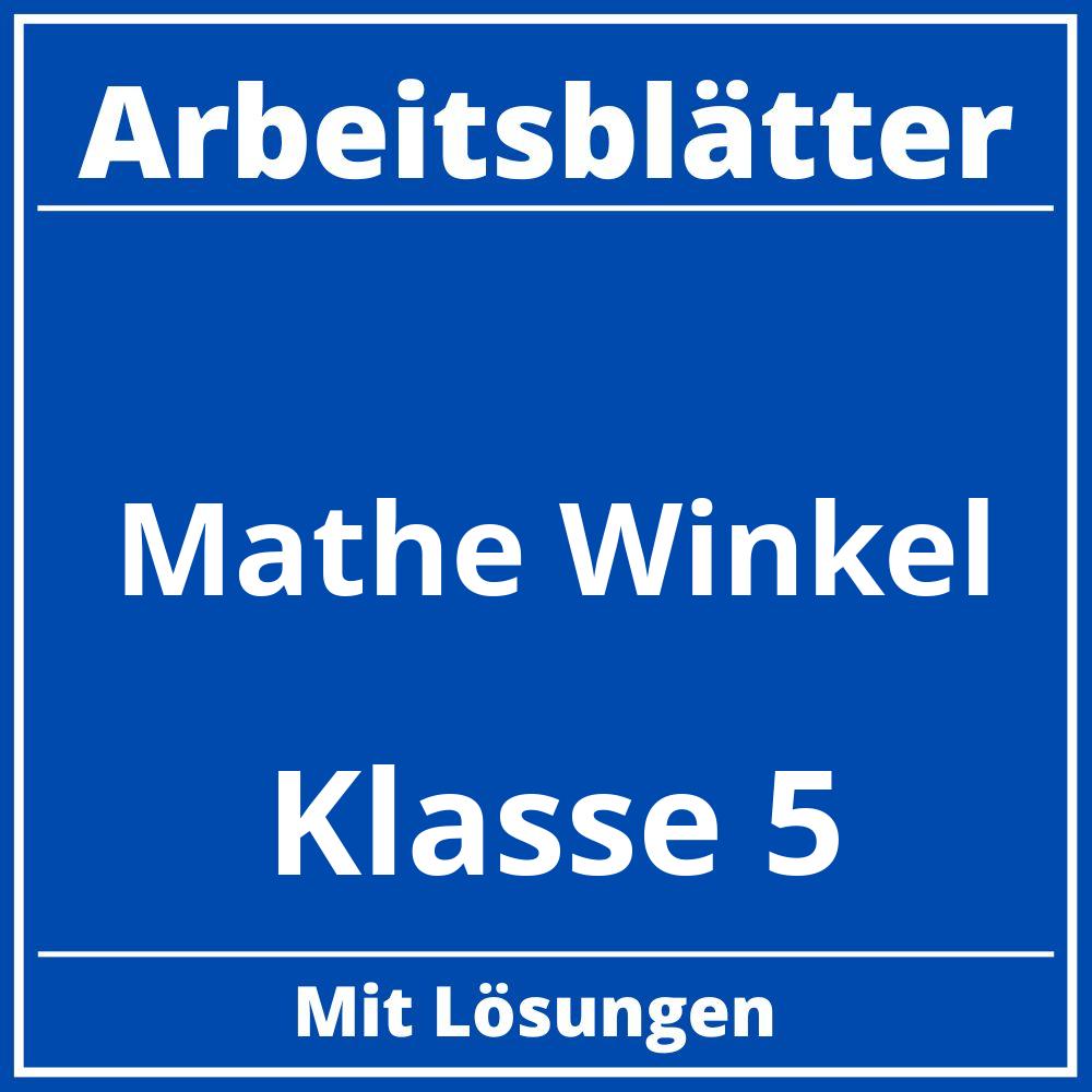 Mathe Arbeitsblätter Klasse 5 Winkel Zum Ausdrucken